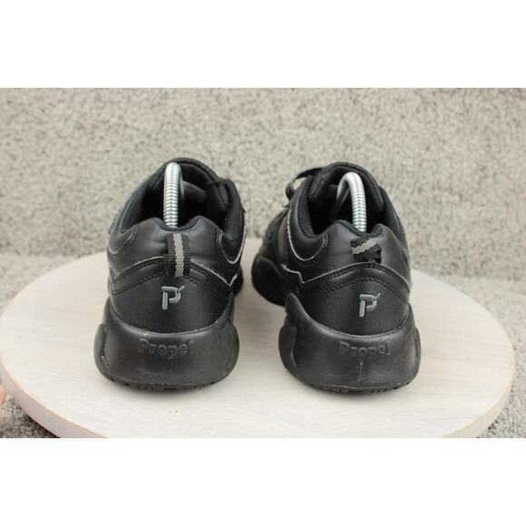 Propet Stability Walker Strap Mens 9 Black Orthopedic Leather Comfort Shoes - Picture 4 of 8